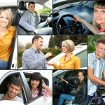 Car driving collage